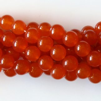 10mm malaysian jade round gemstone bead dark orange