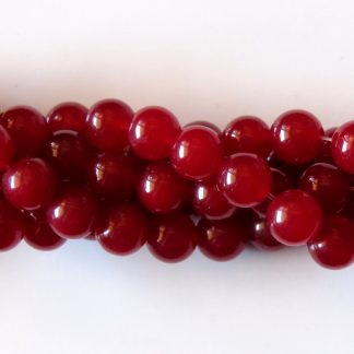 10mm malaysian jade round gemstone bead dark red