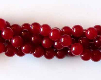 10mm malaysian jade round gemstone bead dark red