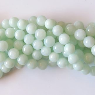 10mm malaysian jade round gemstone bead opaque pale aqua
