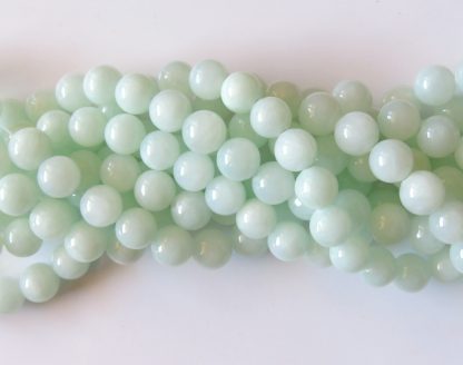 10mm malaysian jade round gemstone bead opaque pale aqua