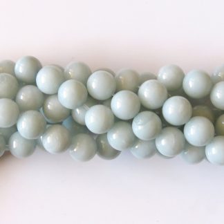 10mm malaysian jade round gemstone bead opaque pale steel