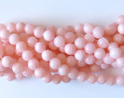 10mm malaysian jade round gemstone bead pale coral pink