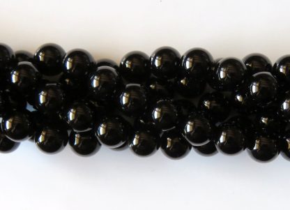 10mm black agate round gemstone bead