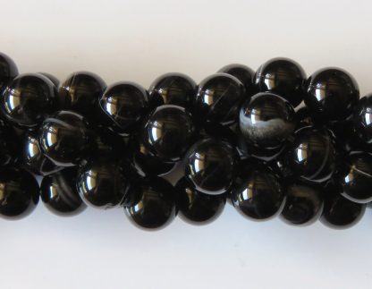10mm black lace agate round gemstone bead