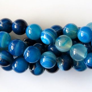 10mm blue agate round gemstone bead