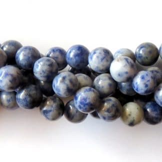 10mm blue spot jasper round gemstone bead