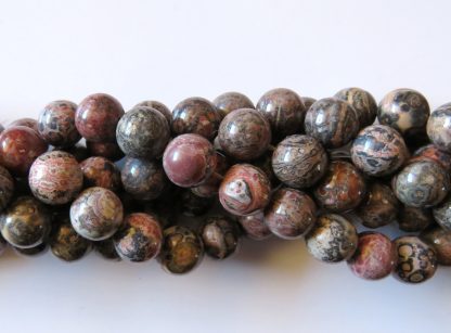 10mm leopardskin jasper round gemstone bead