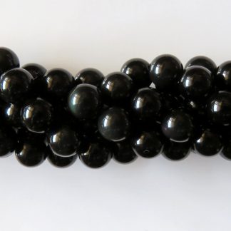 10mm black obsidian round gemstone bead