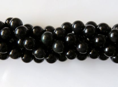 10mm black obsidian round gemstone bead