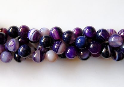 10mm purple agate round gemstone bead