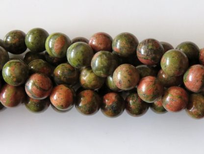 10mm unakite round gemstone bead