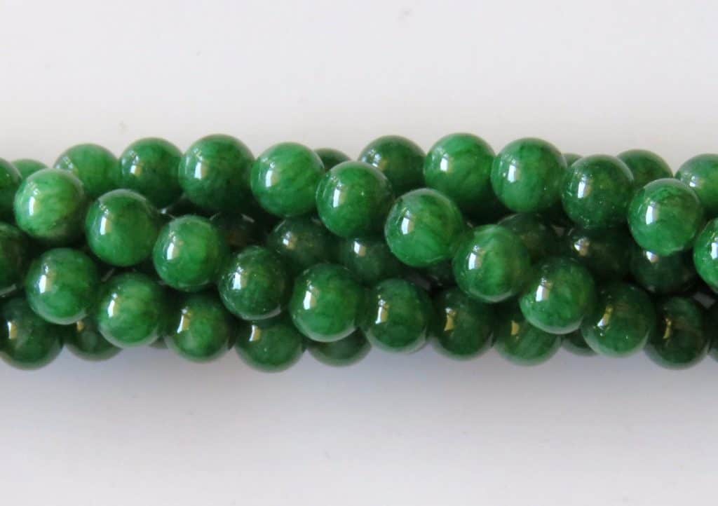 50pcs 6mm Round Gemstone Beads - Malaysian Jade - Dark Green | BeadsForEwe