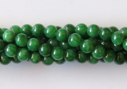 6mm malaysian jade round gemstone bead dark green