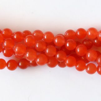 6mm malaysian jade round gemstone bead dark orange