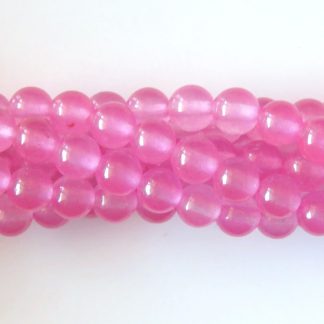 6mm malaysian jade round gemstone bead medium pink
