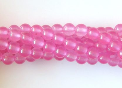 6mm malaysian jade round gemstone bead medium pink