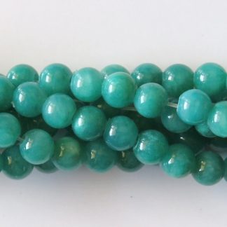 6mm malaysian jade round gemstone bead opaque teal