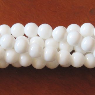 6mm malaysian jade round gemstone bead opaque white