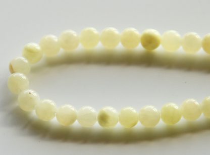 6mm malaysian jade round gemstone bead pale lemon