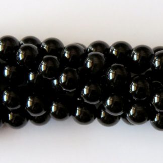6mm black agate round gemstone bead