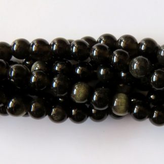 6mm golden sheen obsidian round gemstone bead