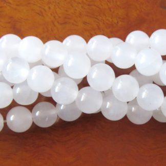 6mm white quartz round gemstone bead
