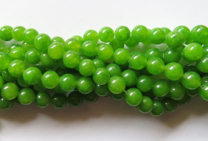 8mm malaysian jade round gemstone bead bright green