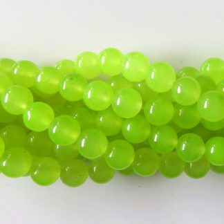 8mm malaysian jade round gemstone bead bright lime