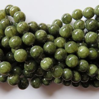 8mm malaysian jade round gemstone bead dark olive green
