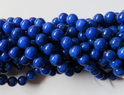 6mm malaysian jade round gemstone bead lapis blue