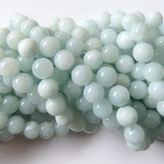 8mm malaysian jade round gemstone bead opaque pale steel