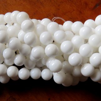 8mm malaysian jade round gemstone bead opaque white