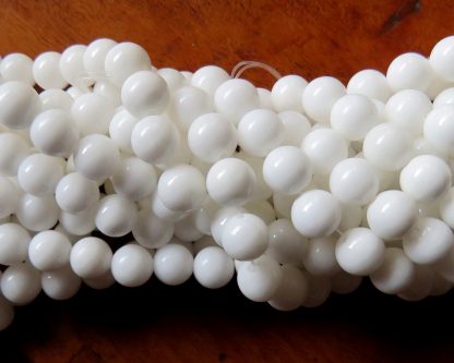 8mm malaysian jade round gemstone bead opaque white