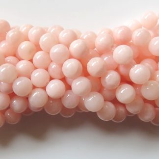 8mm malaysian jade round gemstone bead pale coral pink