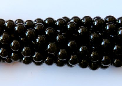 8mm black agate round gemstone beads