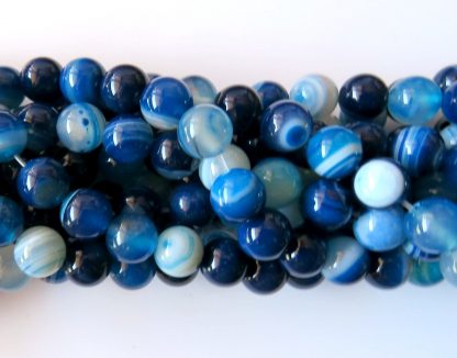 8mm blue agate round gemstone beads