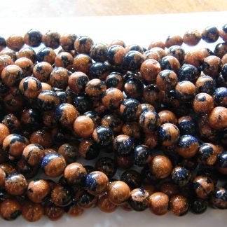 8mm brown blue goldstone round gemstone beads