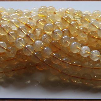 8mm citrine round gemstone bead