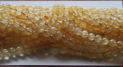 8mm citrine round gemstone bead