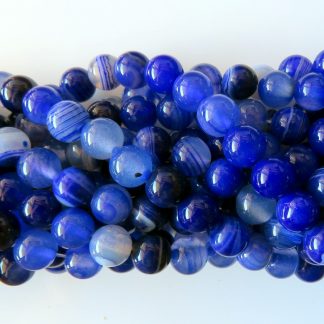 8mm dark blue agate round gemstone beads