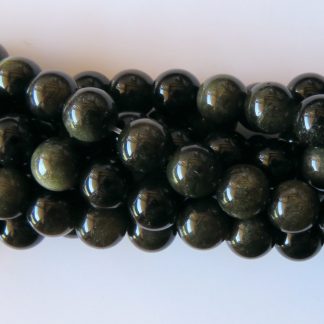 8mm golden sheen obsidian round gemstone beads