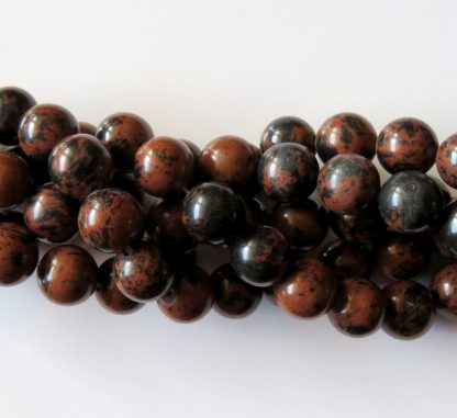 8mm mahogany obsidian round gemstone bead