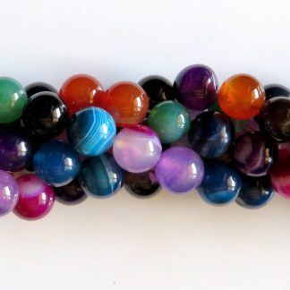 8mm mixed agate round gemstone bead