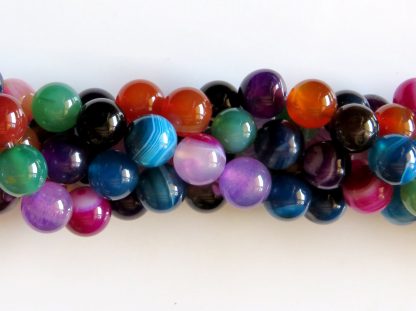 8mm mixed agate round gemstone bead