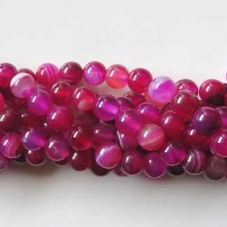8mm pink agate round gemstone bead