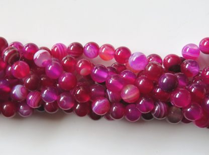 8mm pink agate round gemstone bead