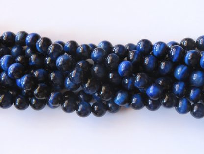 8mm tiger eye blue round gemstone bead