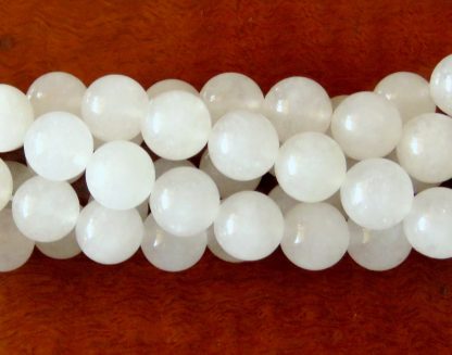8mm white quartz round gemstone bead