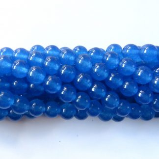 8mm malaysian jade round gemstone bead bright blue